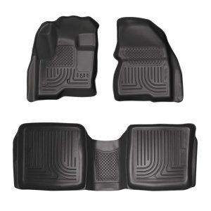Lincoln MKT Floor Liners - Front + 2nd Row - Husky Liners - WeatherBeater - Black - `10-`12